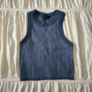 Light navy blue ribbed tank top size small